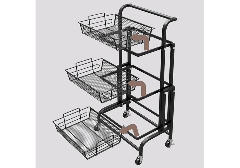 3 Tier Foldable Kitchen Cart