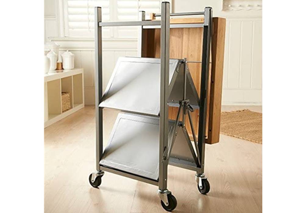 Folding Kitchen Cart on Wheels
