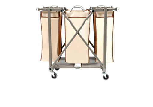 Folding 3 Section Laundry Hamper with Wheels
