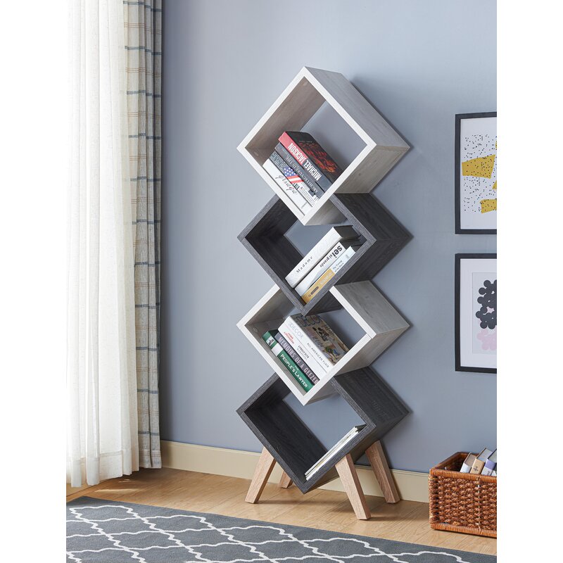 62.25'' H x 21.75'' W Geometric Bookcase