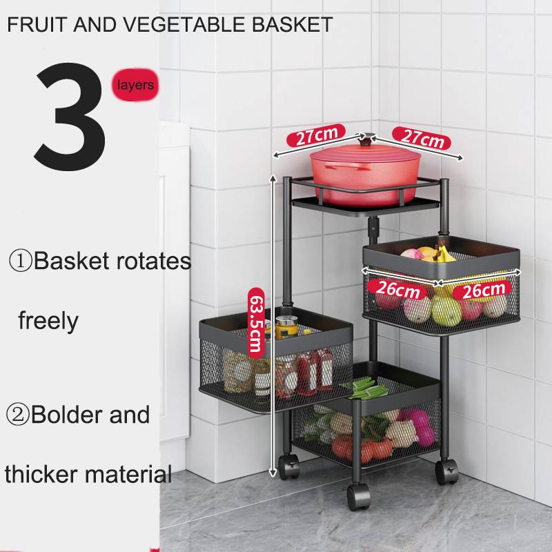 Kitchen rotating vegetable shelf Storage holders kitchen storage rack